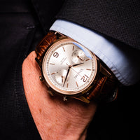 Chronograph Watch - Vescari Chestor Rosegold Blk/Brn Strap Chronograph Watch VSC-02RGB-2