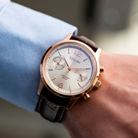Chronograph Watch - Vescari Chestor Rosegold Blk/Brn Strap Chronograph Watch VSC-02RGB-2