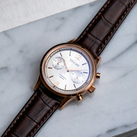 Chronograph Watch - Vescari Chestor Rosegold Blk/Brn Strap Chronograph Watch VSC-02RGB-2