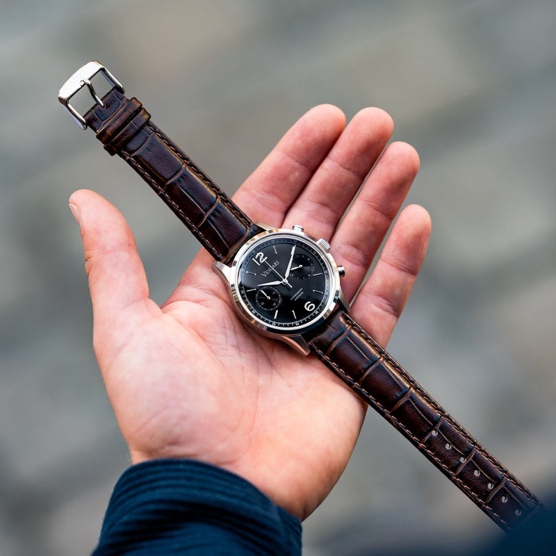 Chronograph Watch - Vescari Chestor Steel Black Chronograph Watch VSC-02SB-2