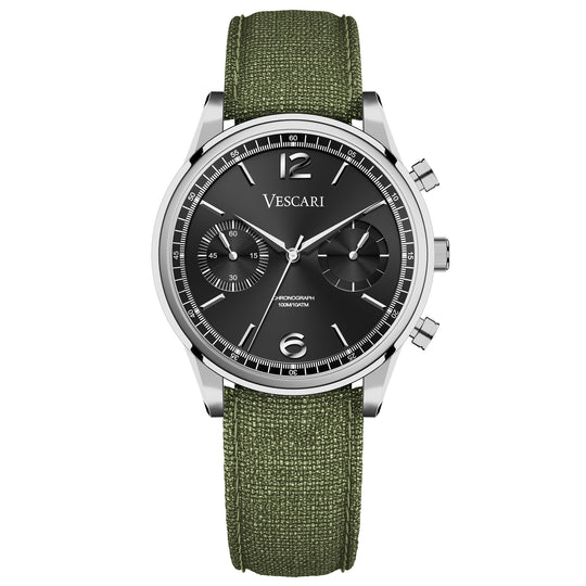 Vescari Chestor Steel Black Chronograph Watch VSC-02SB-4