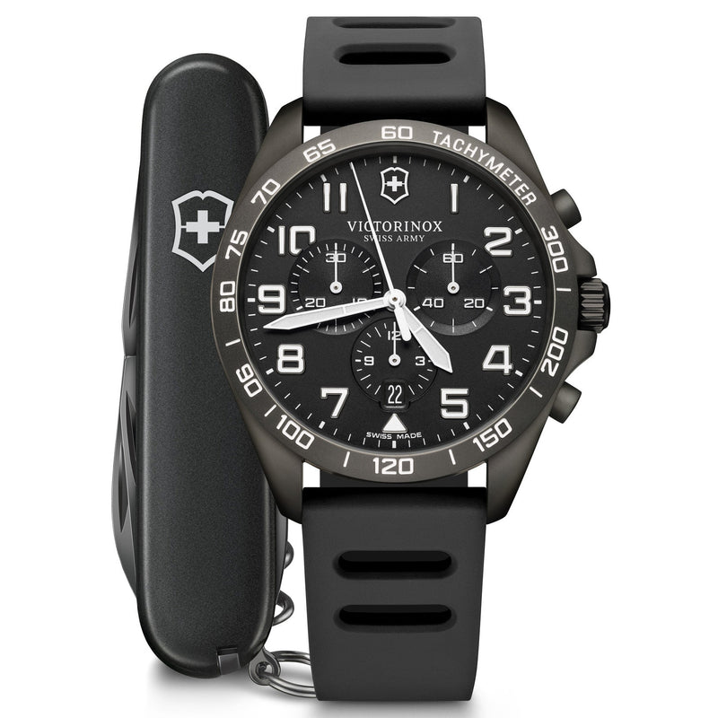 Chronograph Watch - Victorinox FieldForce Sport Chrono Men's Black Watch 241926.1
