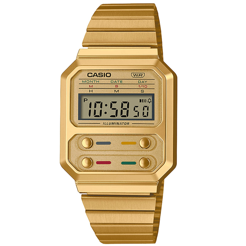 Digital Watch - Casio F100 Classic Unisex Gold Watch A100WEG-9AEF
