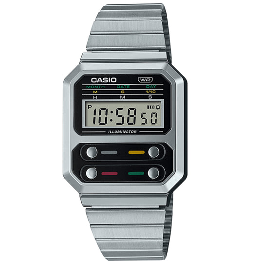 Casio F100 Classic Unisex Silver Watch A100WE-1AEF
