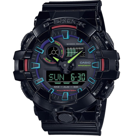 Casio G-Shock Virtual Rainbow Series Men's Black Watch GA-700RGB-1AER