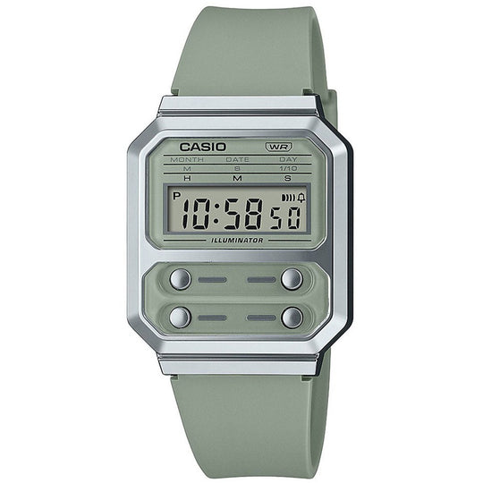 Casio Vintage Unisex Green Watch A100WEF-3AEF