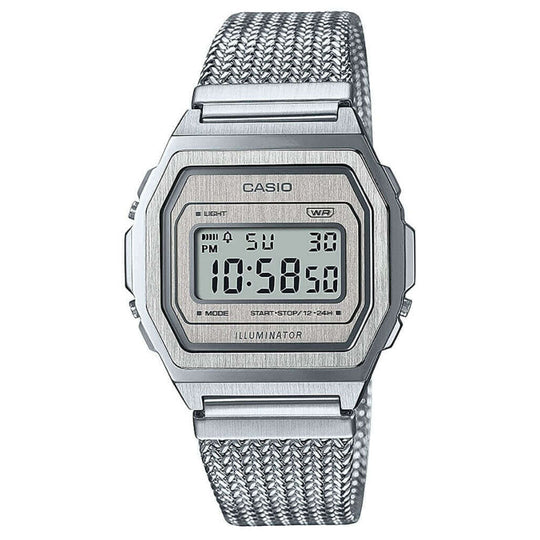 Casio Vintage Unisex Silver Watch A1000MA-7EF