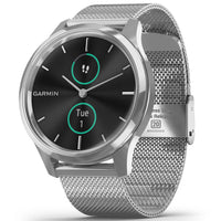 Garmin Vívomove® Luxe Silver Case With Silver Milanese Band 010-02241-03