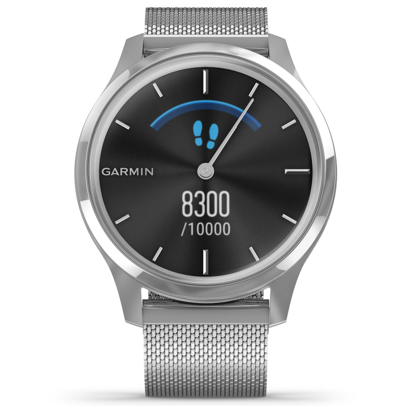 Garmin Vívomove® Luxe Silver Case With Silver Milanese Band 010-02241-03