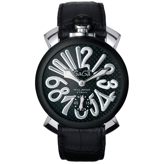 Gaga Milano Men's Black Manuale Black Mechanical Watch 5013.01S