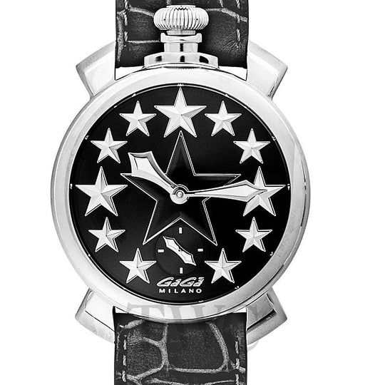 Gaga Milano Men's Black Manuale Mechanical Watch 5010.STAR.01