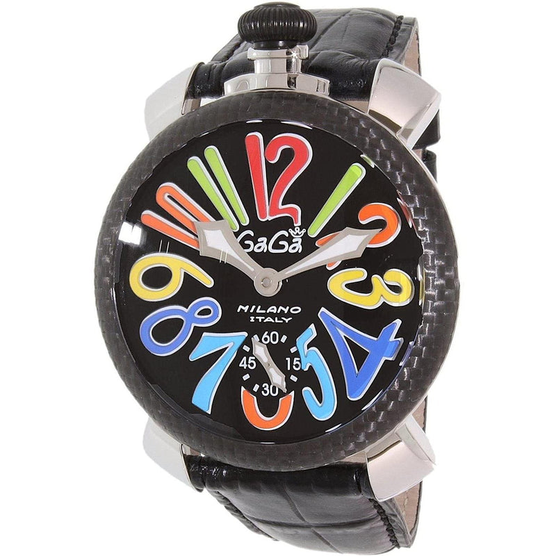 Mechanical Watch - Gaga Milano Men's Black Manuale Mechanical Watch 5015.01S