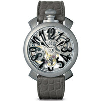Mechanical Watch - Gaga Milano Men's Black Skeleton Mechanical Watch 5310.KS02