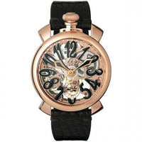 Mechanical Watch - Gaga Milano Men's Black Skeleton Mechanical Watch 5311.02