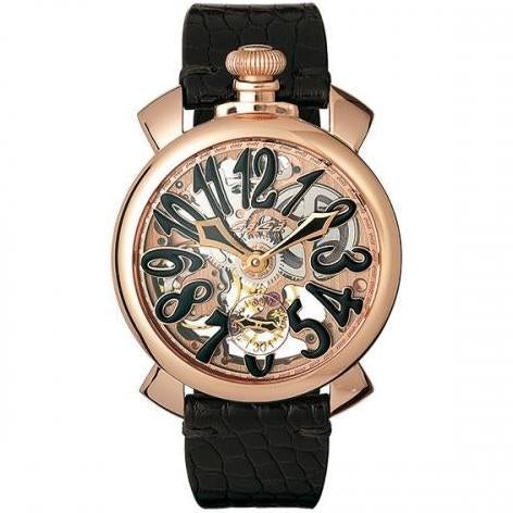 Mechanical Watch - Gaga Milano Men's Black Skeleton Mechanical Watch 5311.02