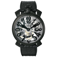 Mechanical Watch - Gaga Milano Men's Black Skeleton Mechanical Watch 5312.01