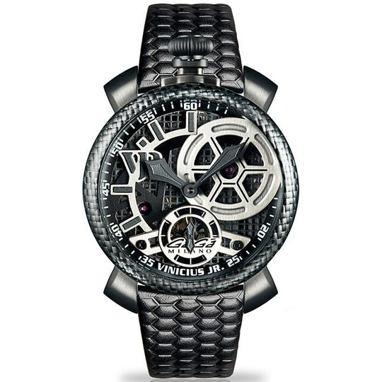 Gaga Milano Men's Black Vinicius Mechanical Watch 5516IVJ01QB