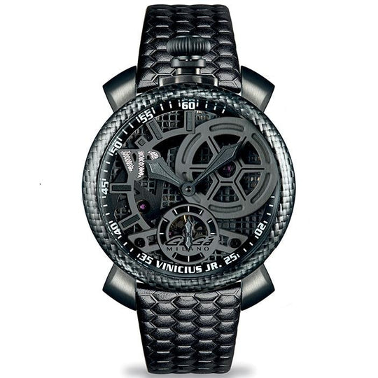 Gaga Milano Men's Black Vinicius Mechanical Watch 5516IVJD1SB0F