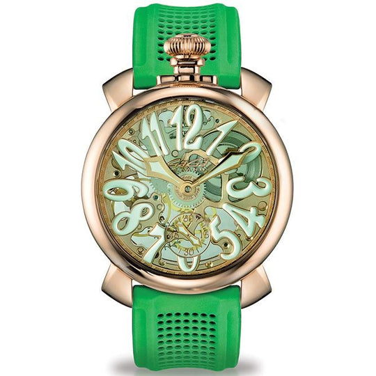 Gaga Milano Men's Green Skeleton Mechanical Watch 5311GRE