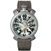 Mechanical Watch - Gaga Milano Men's Grey Skeleton Mechanical Watch 5310.02