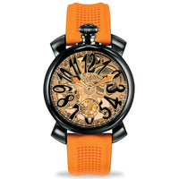 Mechanical Watch - Gaga Milano Men's Orange Skeleton Mechanical Watch 5312AMB