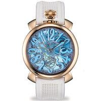 Mechanical Watch - Gaga Milano Men's White Skeleton Mechanical Watch 5311SKY