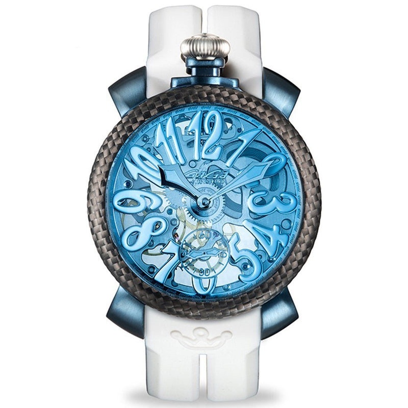 Mechanical Watch - Gaga Milano Men's White Skeleton Mechanical Watch 5317.SKY01