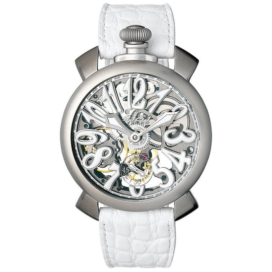 Gaga Milano Men's White Skeleton Satin Mechanical Watch 5310.01