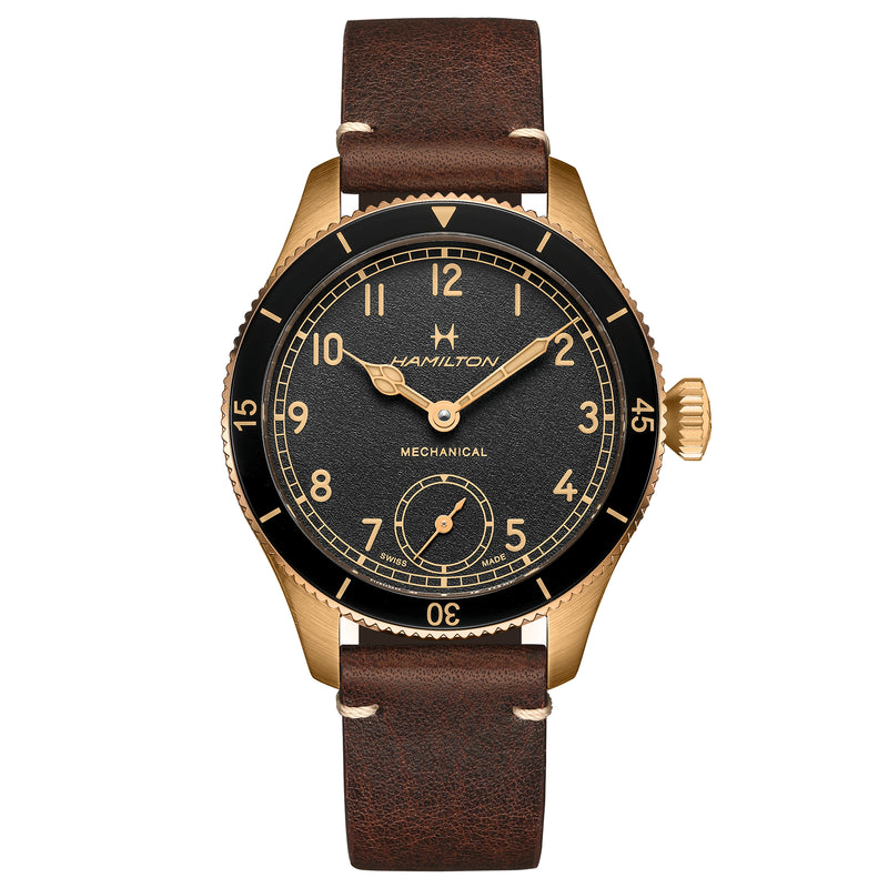 Mechanical Watch - Hamilton Khaki Aviation Pilot Pioneer Bronze Mechanical Men's Black Watch H76709530