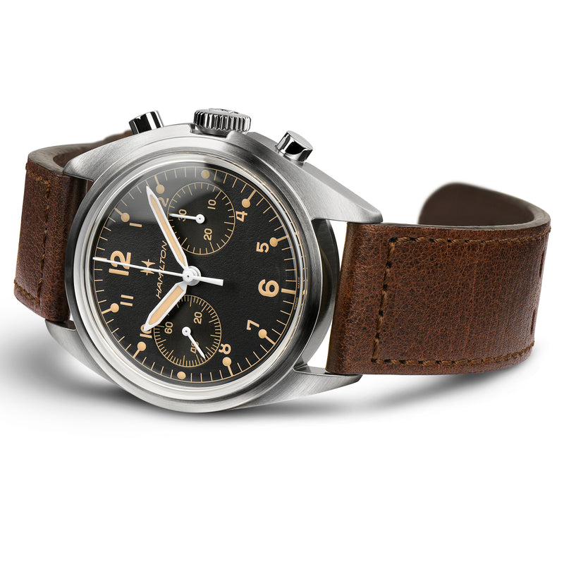 Mechanical Watch - Hamilton Khaki Aviation Pilot Pioneer Chrono Mechanical Men's Brown Watch H76409530