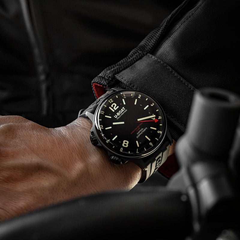 Mechanical Watch - U-Boat 8770/A New Capsoil Doppiotempo 445mm DLC Men's Black Watch