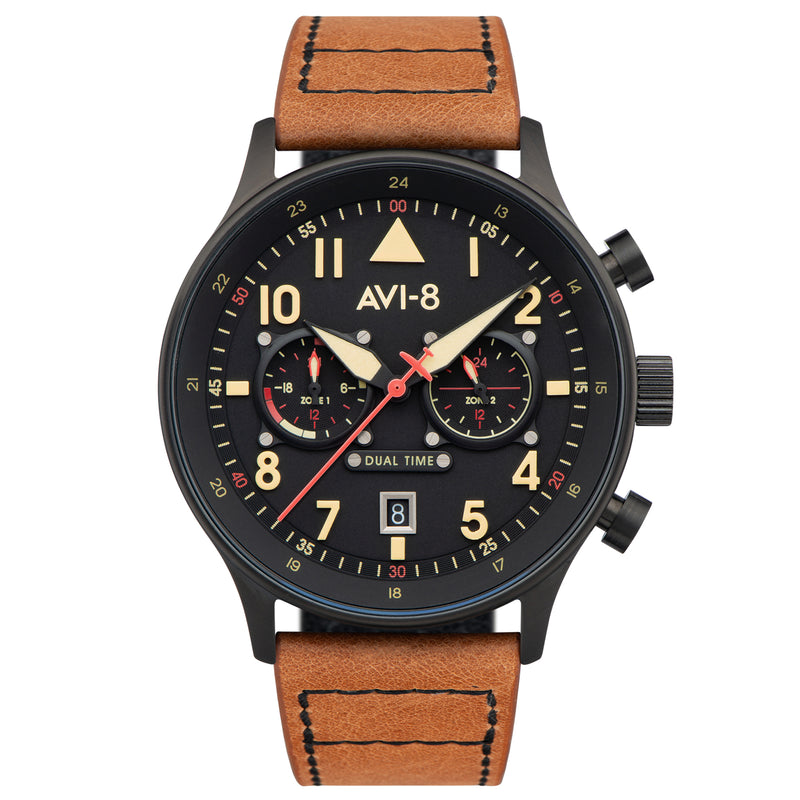 Pilot Watch - AVI-8 Carey Dual Time Debden Watch AV-4088-03