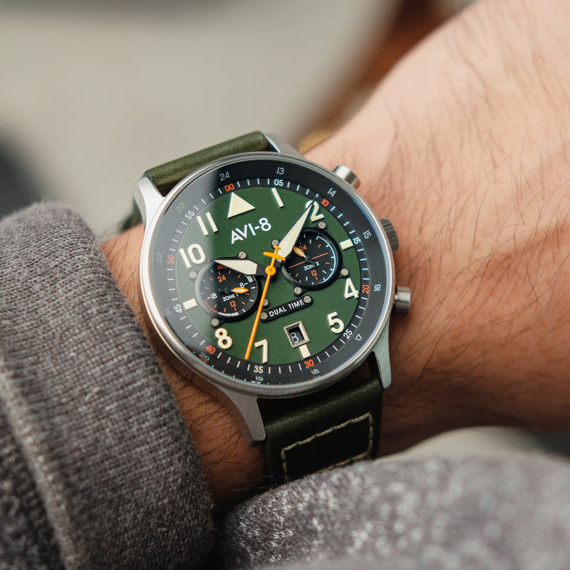 Pilot Watch - AVI-8 Carey Dual Time Merville Watch AV-4088-02