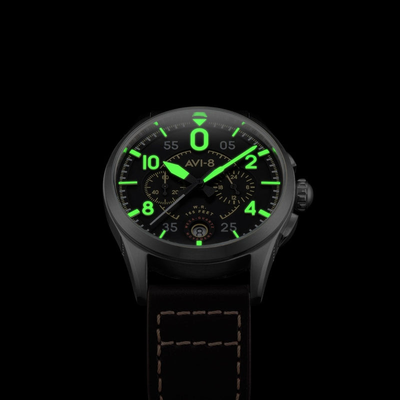 Pilot Watch - AVI-8 Spitfire Lock Midnight Oak Chrono Watch AV-4089-01