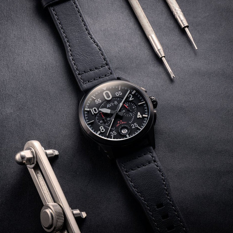 AVI 8 Spitfire Lock Slate Black Chrono Watch AV 4089 03 from WatchPilot