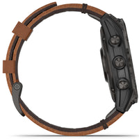 Smart Watch - Garmin EPIX Gen 2 Sapphire Black Carbon With Chestnut Leather Strap Smartwatch 010-02582-30