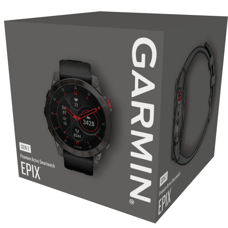Smart Watch - Garmin Epix™ Gen 2 Sapphire Black Titanium With Black Rubber Strap Smartwatch 010-02582-11