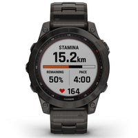 Smart Watch - Garmin Fenix® 7 Sapphire Solar Edition Carbon Grey DLC Titanium Smartwatch 010-02540-39