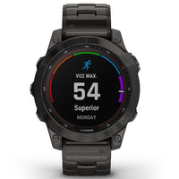 Smart Watch - Garmin Fenix® 7 Sapphire Solar Edition Carbon Grey DLC Titanium Smartwatch 010-02540-39