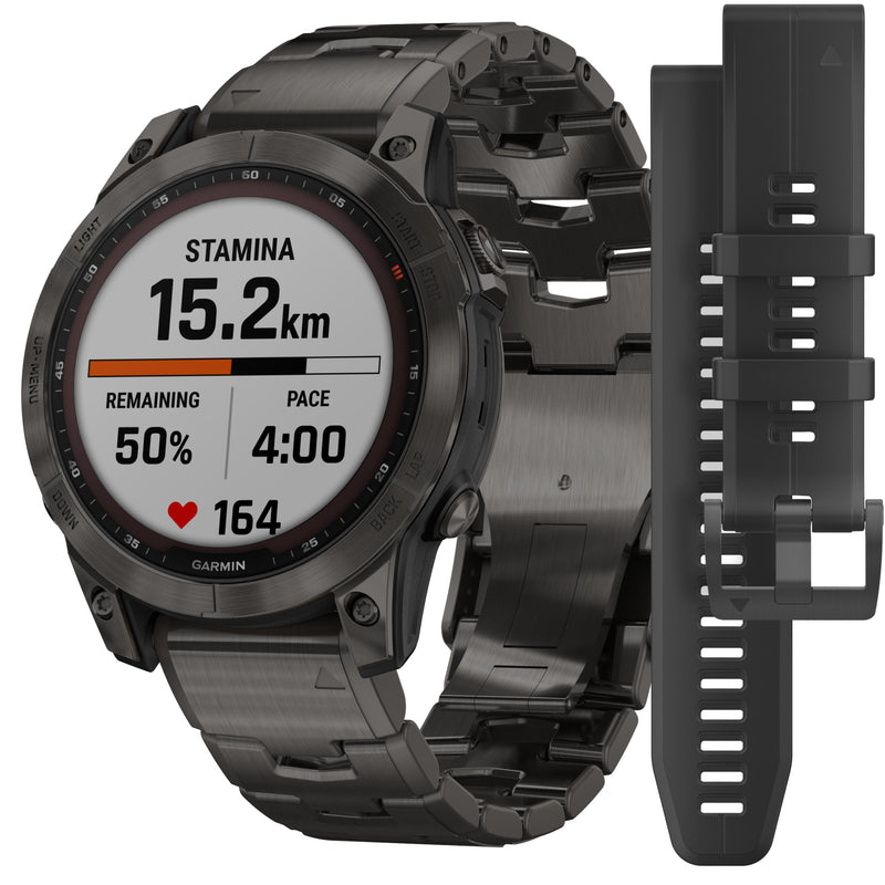 Smart Watch - Garmin Fenix® 7 Sapphire Solar Edition Carbon Grey DLC Titanium Smartwatch 010-02540-39