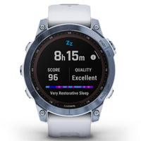 Smart Watch - Garmin Fenix® 7 Sapphire Solar Edition Mineral Blue DLC Titanium With Whitestone Smartwatch 010-02540-25