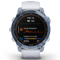 Smart Watch - Garmin Fenix® 7 Sapphire Solar Edition Mineral Blue DLC Titanium With Whitestone Smartwatch 010-02540-25