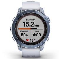 Smart Watch - Garmin Fenix® 7 Sapphire Solar Edition Mineral Blue DLC Titanium With Whitestone Smartwatch 010-02540-25