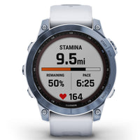 Smart Watch - Garmin Fenix® 7 Sapphire Solar Edition Mineral Blue DLC Titanium With Whitestone Smartwatch 010-02540-25