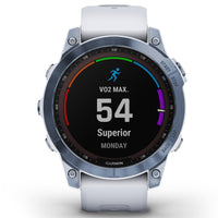 Smart Watch - Garmin Fenix® 7 Sapphire Solar Edition Mineral Blue DLC Titanium With Whitestone Smartwatch 010-02540-25