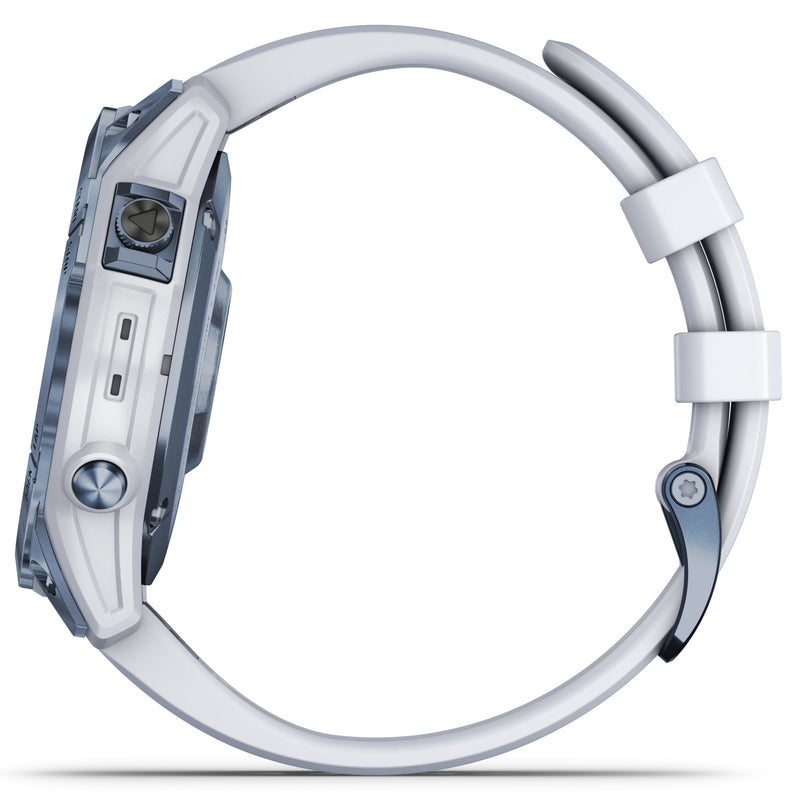 Smart Watch - Garmin Fenix® 7 Sapphire Solar Edition Mineral Blue DLC Titanium With Whitestone Smartwatch 010-02540-25