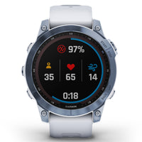 Smart Watch - Garmin Fenix® 7 Sapphire Solar Edition Mineral Blue DLC Titanium With Whitestone Smartwatch 010-02540-25