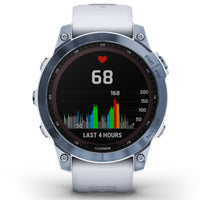Smart Watch - Garmin Fenix® 7 Sapphire Solar Edition Mineral Blue DLC Titanium With Whitestone Smartwatch 010-02540-25