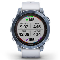 Smart Watch - Garmin Fenix® 7 Sapphire Solar Edition Mineral Blue DLC Titanium With Whitestone Smartwatch 010-02540-25