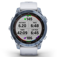 Smart Watch - Garmin Fenix® 7 Sapphire Solar Edition Mineral Blue DLC Titanium With Whitestone Smartwatch 010-02540-25